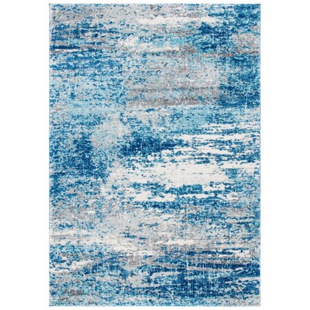 Flowers First 5 ft. 1 in. x 7 ft. 6 in. Evoke Contemporary Rectangle Power Loomed Rug Light Blue & Grey FL1887892